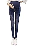 Asia Color マタニティ パンツ ズボン デニム ジーンズ スキニー 産前産後 ストレッチ レディース 妊婦 ポケット付き カジュアル 大きいサイズ おしゃれ (XL, ブルー)