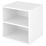 木製 キューブボックス 収納 ボックス シェルフ ディスプレイ 本棚 収納box 〔棚付きタイプ〕 ホワイト