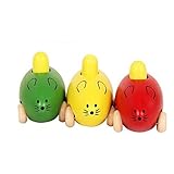 AxiEr 1pcアクティビティシリーズマウスマウス、Lovely木製Squeak Toy Car for Baby Kids (カラーランダム) )