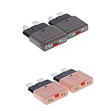 SONONIA 4個入り　28V　自動車　トラック　ボート　ミニブレードヒューズ　マニュアル　回路ブレーカ　全8サイズ - 7.5A + 5A