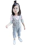 (チェリーレッド) CherryRed 子供 ベビー キッズ 女の子 男の子 ロンパース ロングパンツ サロペット オールインワン 110 グレー