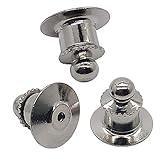 ピンバッジのキャッチ留め具デラックス丸型クラッチ銀色３個セット