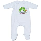 秋冬 はらぺこあおむし フリース 前開き 足付きカバーオール THE WORLD OF ERIC CARLE ホワイト◇60cm
