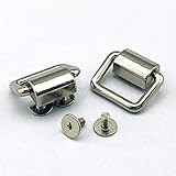 【KAMONレザー】持ち手 ショルダーストラップ 金具 シルバー 2組セット 紐通り幅17㎜ 留め具 レザークラフト 手芸 金具 パーツ