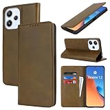 Xiaomi Redmi 12 5G ケース シャオミ redmi 12 5g 手帳型 Redmi 12 5G XIG03 au カバー redmi 12 5g 手帳ケース redmi 12 5g xig03 case zouzt 合成皮革 財布型 カード収納 ベルトなし 内蔵マグネット 横置きスタンド機能 二つ折り 手作り 大人っぽい 落ち着くデザイン - ダークグリーン
