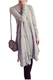 (シュプリ) Surpris マタニティ ゆったり 長袖 レース ロング ワンピース ブラック グレー 黒 灰 M L XL (6:グレー XL)