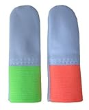 【厚手の革で指先をしっかりガード!! ／ 革製指サック】 (グリーン, 人指し指、薬指用)