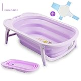 ベビーバスタブ/ベビーバスタブベビーバスタブ/折りたたみ式/座っているベビーバスタブ/ 0〜5歳のベビーバスタブ (色 : Purple, 三 : 2)