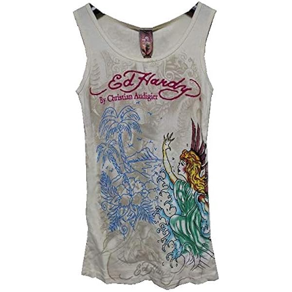 Ed Hardy ストーン レディース タンクトップ Amazon.co.jp: Ed Hardy エドハーディー ローズ バード ライン