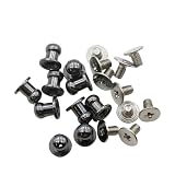 KUKU工房 ネジ式 ギボシ レザークラフト向け 頭径5mm 10個セット (ガンメタブラック)