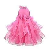 ドリーム企画 子供ドレス トリプルリボン付き子どもドレス パニエ内蔵 d-0062 (サイズ130cm 首周り31cm 胸囲68cm 身丈25cm 総丈78cm ピンク)