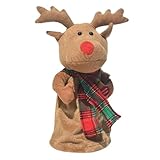 クリスマスアニマトロニクス、クリスマスぬいぐるみ - ミュージカルクリスマスデコレーション電気ぬいぐるみトナカイ - 男の子、女の子、感謝祭用の快適なアニメーションクリスマスぬいぐるみ。