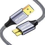 GHNTJAP USB3.0 MicroB USBケーブル 0.3M タイプAオス - マイクロタイプBオス 5Gbps高速転送 USB マイクロBケーブル 外付けHDD/SSD ハードドライブ/HDカメラなどに対応 高耐久ナイロン 30CM