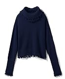 Sweet Mommy マタニティウェア 授乳服 トップス ふっくらニット オーガニックコットン100％ ショート丈 フリンジ タートルネック 赤ちゃんの肌にも安心 大きいサイズ 授乳 セーター トッ