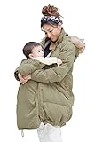 Sweet Mommy 上質ダウン90％ モッズ風 ダウン ママコート だっこ対応 ラクーンファー付きフード マルチ防寒 ダッカー付き ベビーカーカバー だっこ紐カラー ペールカラー 産前産後 マタニ