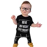 Tovadoo 子供服 ベビー服 男の子 トップス+ズボン 春夏 半袖 英字 チェック柄 カッコイイ 可愛い プレゼント 通学 旅行 海遊び 6-24ヶ月