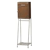 paseo バッグ型スチールポスト (01-08BR) 縦型 鍵付 ブラウン 高さ110cm