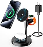 KPON ワイヤレス充電器 3in1 Magsafe 充電スタンド 急速充電 iphone アップルウォッチ 同時充電対応