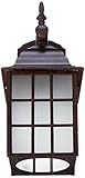Sunset Lighting F7818-62 Outdoor Wall Sconce with Textured Frosted Glass, Rubbed Bronze Finish [並行輸入