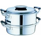 神子島製作所 桃印 丸型蒸器 29cm2段 18-0ステンレス 日本 AMS72292