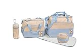 5pcs Baby Nappy Changing Bags Set in Light Blue by just4baby