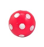 Pair of Small round ceramic knobs - Red & white Polka Dot design