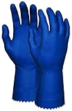 MCR Safety 5099B 10-1/2-Inch Industry Standard Grade Latex Canners Gloves with Scalloped Cuff, Blue,