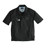 (BURTLE) バートル 吸汗速乾 夏用作業服 半袖ブルゾン ポリエステル80%・綿20% (生地薄め) (7062-ku)ブラック　LL