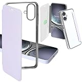 Carrier-City galaxy a25 5g ケース 手帳型 クリア ギャラクシー A25 5G ケース 薄型 カード収納 透明 サムスン カバー かわいい オシャレ スマホケース (Galaxy A25 5G, ラベンダー)