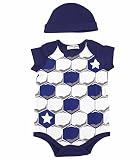 当店オリジナル スポーツなりきりベビーロンパース【narikiri-spo】 70cm サッカーボール(ネイビー)