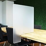 [半透明] 間仕切用アクリルパーテーション W580×H750mm 机 コロナ対策 感染予防 衝立 仕切り板 サイド用 横用 変形 スリガラス 受注生産