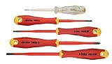 Felo 0715762853 E-Slim Insulated Screwdriver Set includes Slotted & Phillips (5 Piece) [並行輸入品]