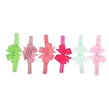 Domybestベビーヘアバンド 　リボン　6点セット　キッズ 子供 カチューシャ 髪飾り ヘアアクセサリー 新生児 赤ちゃん 出産祝い 祝い 誕生日 記念日 撮影に