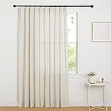 NICETOWN 麻風カーテン タイプ-1 外から見えにくい 通気 プライバシー保護 UVカット リネン風 半遮光 家具保護 日よけ 居間 寝室 上品 仕切り用 ベージュ 幅150cm丈230cm 1枚組