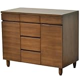 ライフスタイリングショップ キャビネット 木製 幅90.5×奥行45cm 天然木 ダークブラウン DL-564BR