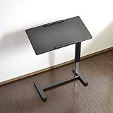 昇降式デスク パソコンデスク 昇降式 テーブル ガス圧 幅80cm サイドテーブル 譜面台 演台ノートPC台 キャスター付 高さ調整可能 ベッドテーブル ソファーテーブル 介護テーブル 補助テーブル ベッドサイド YE011