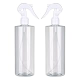 Chamvis スプレーボトル [500ml] 霧吹き 透明　２セット　極細のミスト　お子様の誤使用防止のボタン付き　園芸用霧吹き　スプレー ガン 詰め替え容器 　