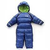 GnasusuB キッズ　ベビー カバーオール ロンパース ダウンジャケット　ボディスーツ　防寒アウター　フード付き　スキーウェア　アウタースーツ　連体衣装 (2-3才, こんぺき)