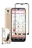 叶kanae カナエ あんしんスマホ 用 ガラスフィルム 強化ガラス 全面保護 保護フィルム フィルム ブルーライトカット KY-51B 用 液晶保護フィルム 黒縁 1枚入り