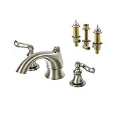 Aqueous KT-120BV2BN Scroll Roman Tub Kit with Rough-in Valve, Brushed Nickel [並行輸入品]