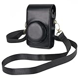 リコー用 Ricoh用 GR/GR II/GR III/GR IIIx/GR IV 用 カメラ ケース ZV1F / ZV1 / SX740HS / SX730HS / G7XII / G7XIII / RX100 シリーズ RX100M7 PUレザー ショルダーストラップ付き ブラック