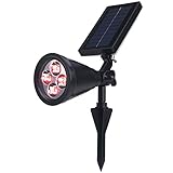 Mabor Solar Lights, 2-in-1 Waterproof Solar Spotlight, Auto ON/OFF Adjustable Landscape Light (Red L