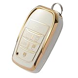 アルファード30系 キーケース 適合トヨタ アルファード ヴェルファイア30系 後期 前期 キーカバー (ホワイト, 6ボタン)