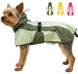 MAMORE 犬用レインコート カッパ ペットレインコート 反射 防水 ドッグ雨具 小型犬 中型犬 大型犬 防風 通気 脱着簡単 調整可 散歩 (オリーブ・グリーン, S) [並行輸入品]