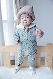 (チェリーレッド) CherryRed ベビー＆キッズ用 ファション カバーオール ロンパース 着ぐるみ キッズコスチューム 子供 男の子 女の子 出産 祝い パジャマ 防寒着 もこもこ 花柄 ブルー