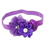 Perfk キッズ　赤ちゃん 　弾性　ヘアバンド　ヘッドバンド　ヘアアクセサリー 　小道具　髪飾り　出産祝い　全12色 - 深い紫色