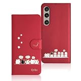 Qribo Moto G52J 5G / Moto G52J 5G II ケース 手帳型 モトローラ G52J ケース シンプルなのに可愛いデザイン エンボス加工猫柄 Moto G52J カバー うれしい気持ち 6.8インチ対応 Moto G52J 5G II スマホケース Moto G52J 5G ケース 薄型 防水 の耐久性 滑り防止 美しい 贈り物 友達 - レッド
