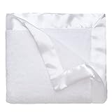 Elegant Baby Ultra Plush Blanket, Satin Border Blanket 36 x 45 Inch in White