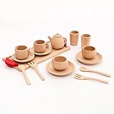 Wooden Montessori Toy Baby Gift Set Natural Wooden Cutlery Inspired Toddler Gift Pretend Play Kitche
