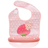 ベビー お食事 エプロン 防水 赤ちゃん スタイ枚セット ポケット付き (ピンク)